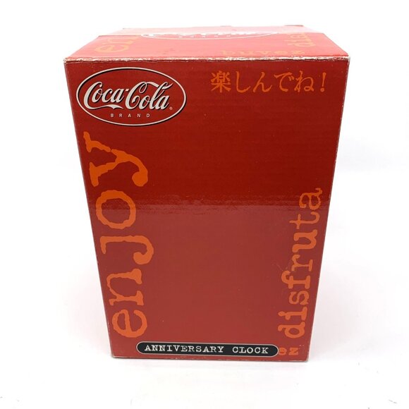 Coca Cola Bottle Cap Anniversary Clock Porcelain 2001 Glass Dome 7" Revolving - Picture 10 of 14